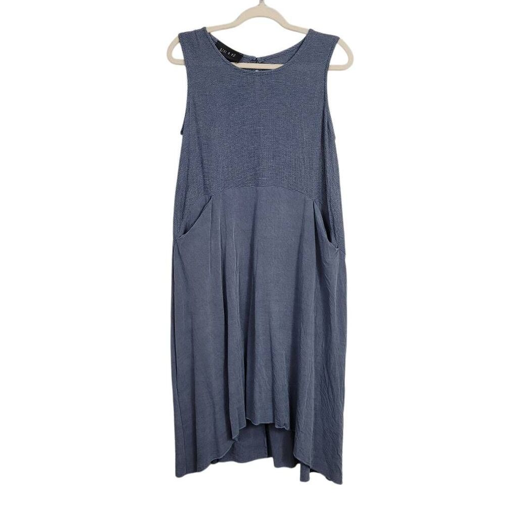 Ozai N Ku Asymmetrical Sleeveless Dress Sz S Oversized Lagenlook Minimalist‎